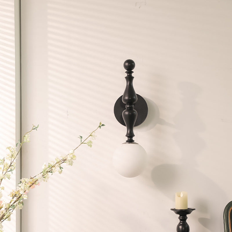 Cylinder Wood Aluminum Frame Glass 1-Light Wall Sconce Lamp
