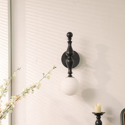 Cylinder Wood Aluminum Frame Glass 1-Light Wall Sconce Lamp