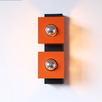 Retro Square Rectangle Iron Shade 2-Light Wall Sconce Lamp