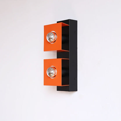 Retro Square Rectangle Iron Shade 2-Light Wall Sconce Lamp