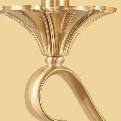 Curved Brass Frame Glass Shade 1/2 Light Wall Sconce Lamp