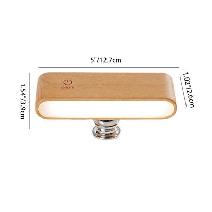 Minimalist Magnetic Rectangular Wood LED Wall Sconce Lamp