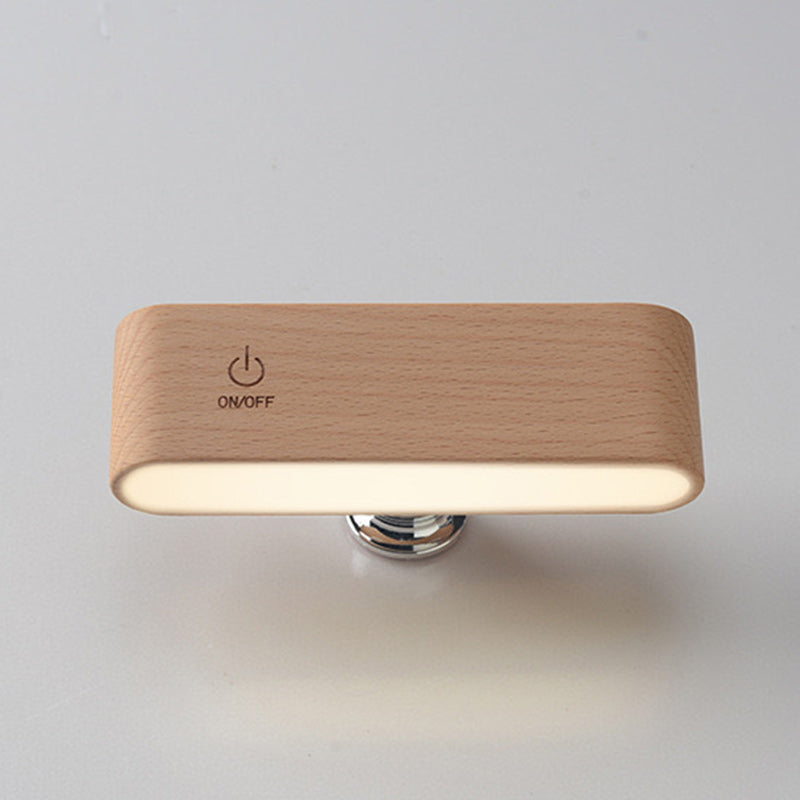 Minimalist Magnetic Rectangular Wood LED Wall Sconce Lamp