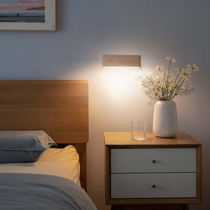Minimalist Magnetic Rectangular Wood LED Wall Sconce Lamp