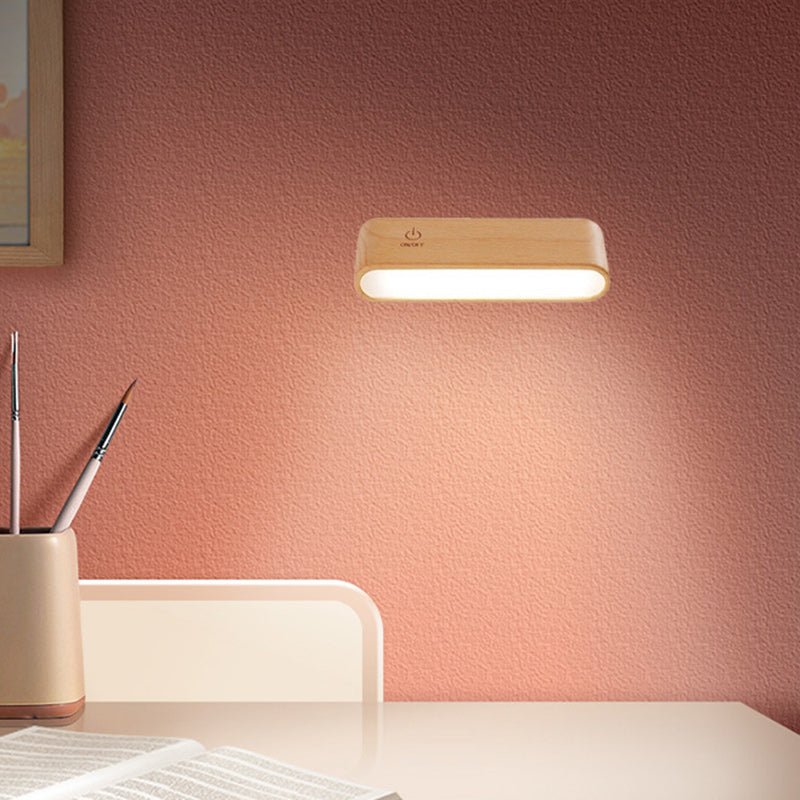 Minimalist Magnetic Rectangular Wood LED Wall Sconce Lamp