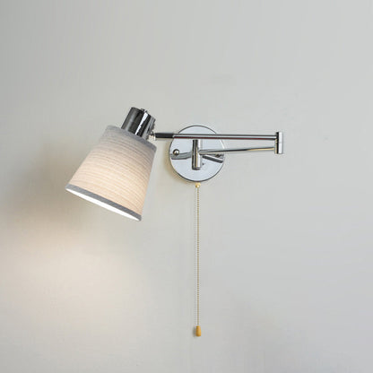 Swing Round Cylinder Iron Fabric 1-Light Wall Sconce Lamp