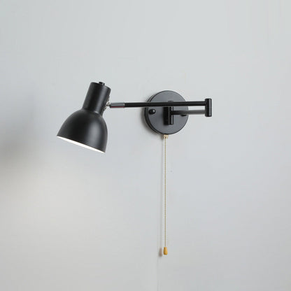 Swing Round Cylinder Iron Fabric 1-Light Wall Sconce Lamp