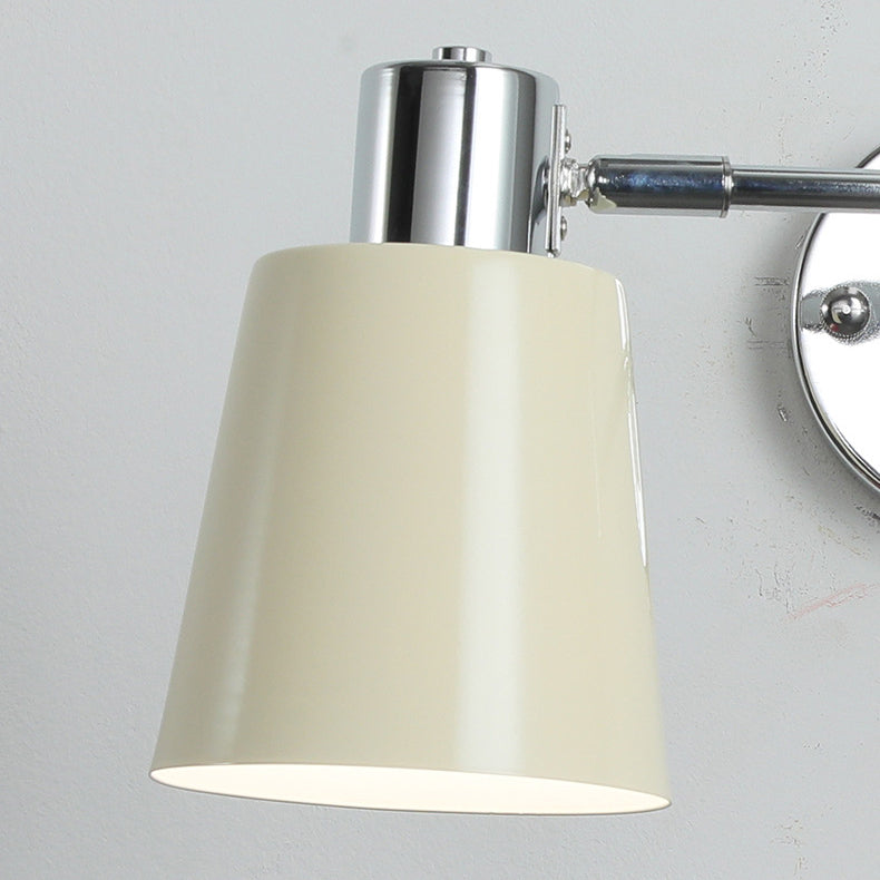 Swing Round Cylinder Iron Fabric 1-Light Wall Sconce Lamp