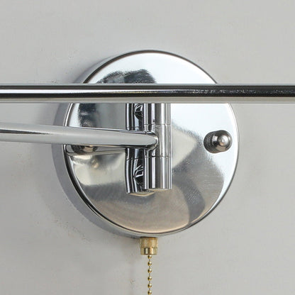 Swing Round Cylinder Iron Fabric 1-Light Wall Sconce Lamp