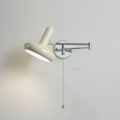 Swing Round Cylinder Iron Fabric 1-Light Wall Sconce Lamp