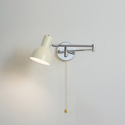 Swing Round Cylinder Iron Fabric 1-Light Wall Sconce Lamp