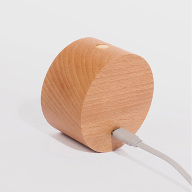 USB Round Metal Solid Wood Plastic LED Wall Sconce Lamp