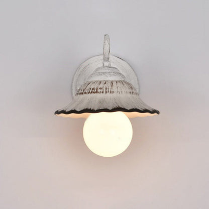 Round Cone Iron Ceramic 1-Light Wall Sconce Lamp