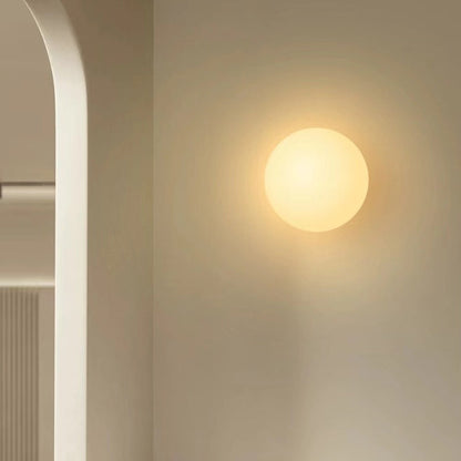 Modern Minimalist Glass Orb 1-Light Wall Sconce