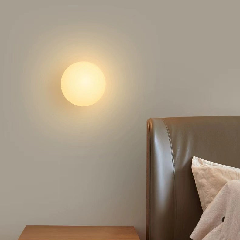 Modern Minimalist Glass Orb 1-Light Wall Sconce