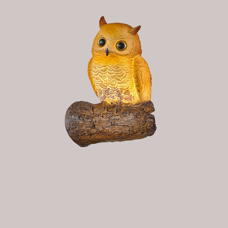 Art Deco Owl Parrot Lizard Resin 1-Light Wall Sconce Lamp