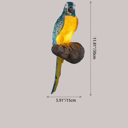 Art Deco Owl Parrot Lizard Resin 1-Light Wall Sconce Lamp