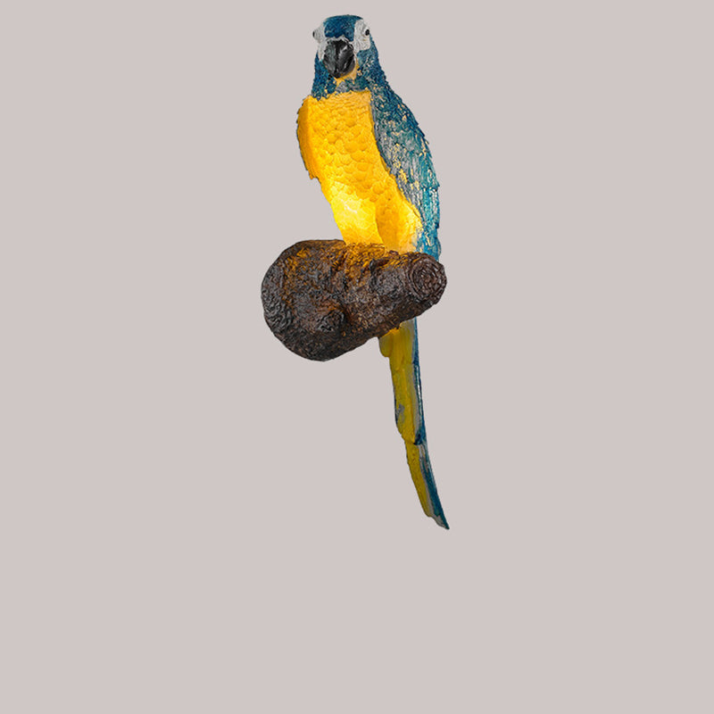 Art Deco Owl Parrot Lizard Resin 1-Light Wall Sconce Lamp