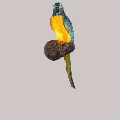 Art Deco Owl Parrot Lizard Resin 1-Light Wall Sconce Lamp
