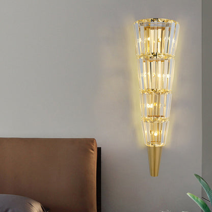 Cone Stainless Steel Crystal 3/5/7 Light Wall Sconce Lamp