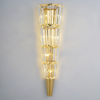 Cone Stainless Steel Crystal 3/5/7 Light Wall Sconce Lamp