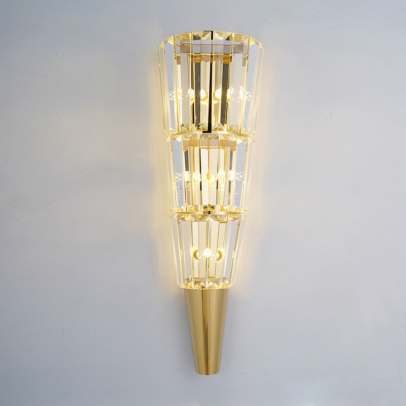 Cone Stainless Steel Crystal 3/5/7 Light Wall Sconce Lamp