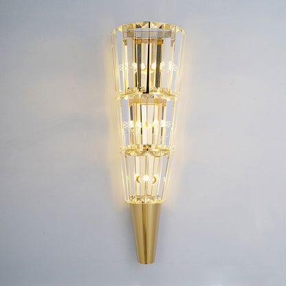 Cone Stainless Steel Crystal 3/5/7 Light Wall Sconce Lamp