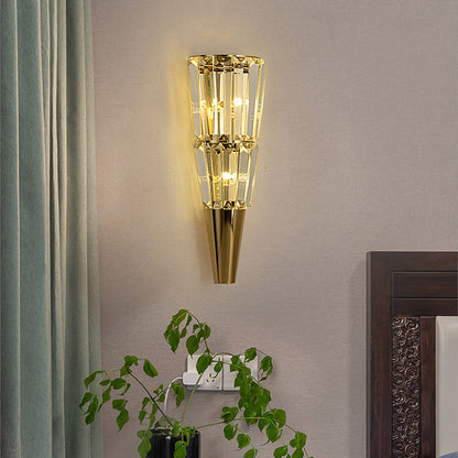 Cone Stainless Steel Crystal 3/5/7 Light Wall Sconce Lamp