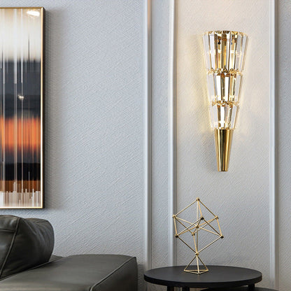 Cone Stainless Steel Crystal 3/5/7 Light Wall Sconce Lamp