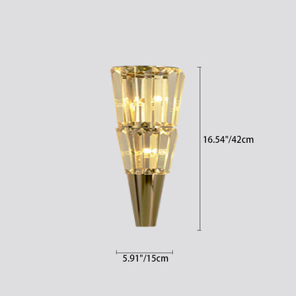 Cone Stainless Steel Crystal 3/5/7 Light Wall Sconce Lamp