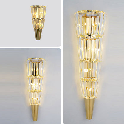 Cone Stainless Steel Crystal 3/5/7 Light Wall Sconce Lamp