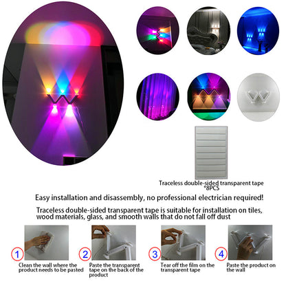 Minimalist Line W Shape ABS Acrylic LED Wall Sconce Lamp