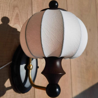 Oval Resin Iron Acrylic Fabric 1-Light Wall Sconce Lamp
