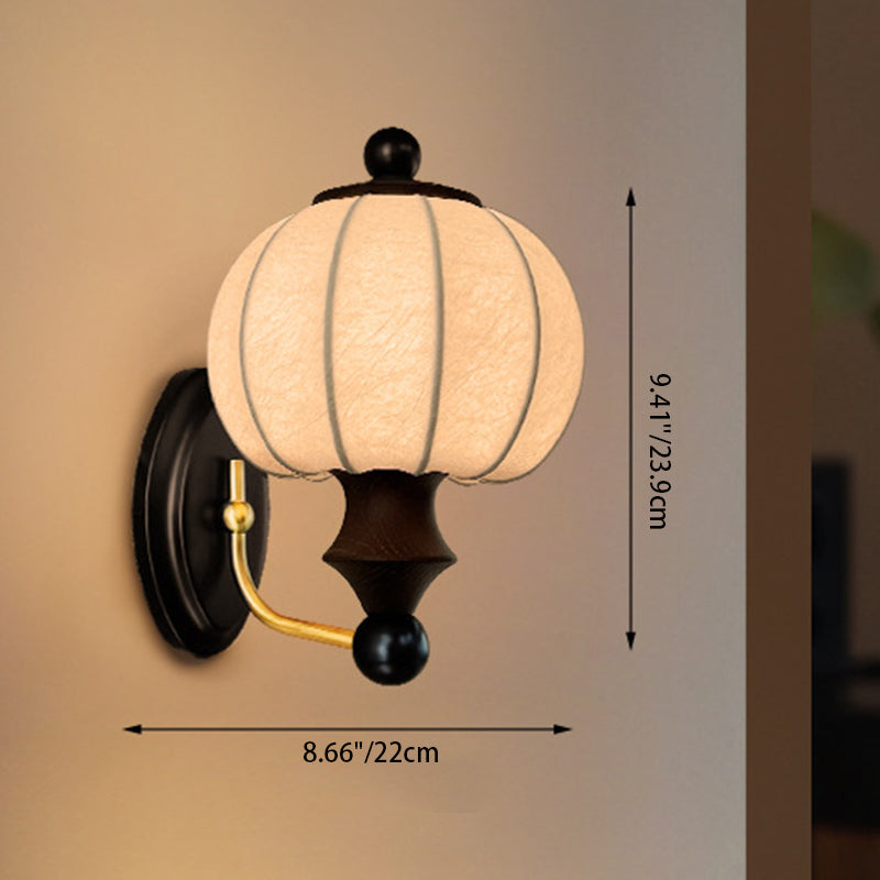 Oval Resin Iron Acrylic Fabric 1-Light Wall Sconce Lamp
