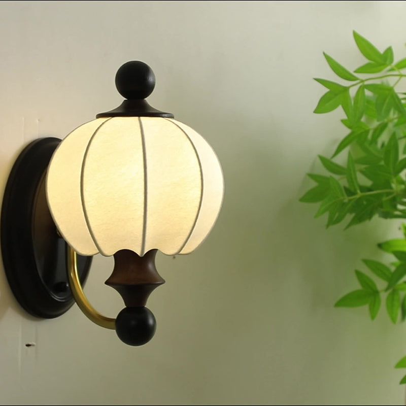 Oval Resin Iron Acrylic Fabric 1-Light Wall Sconce Lamp