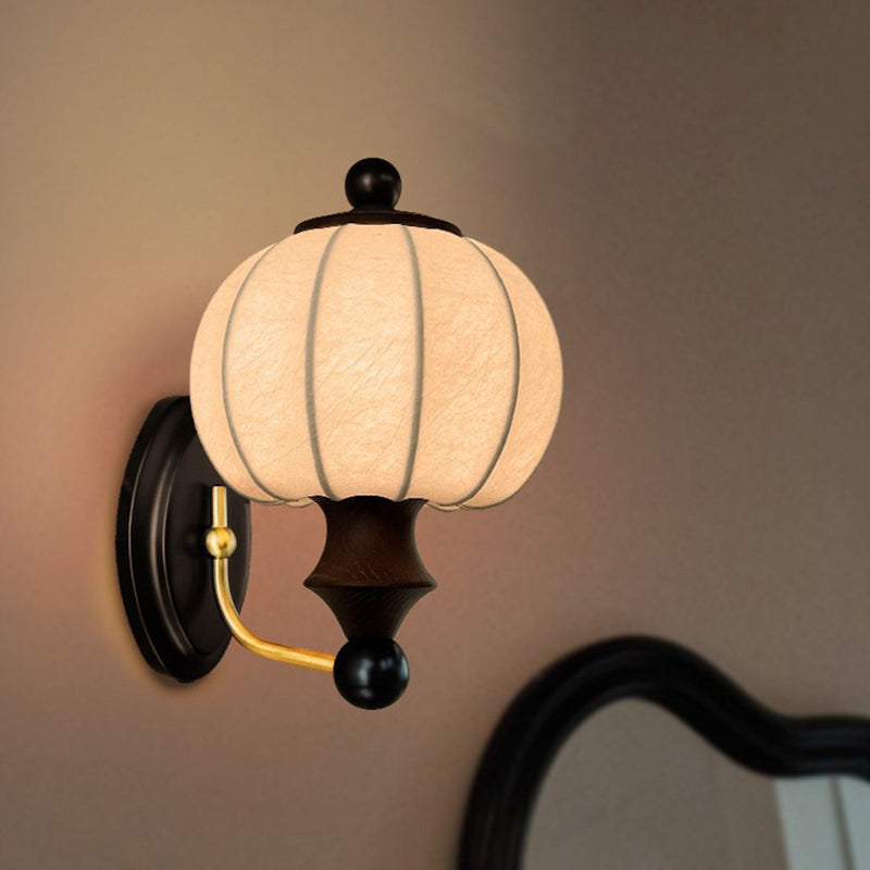 Oval Resin Iron Acrylic Fabric 1-Light Wall Sconce Lamp