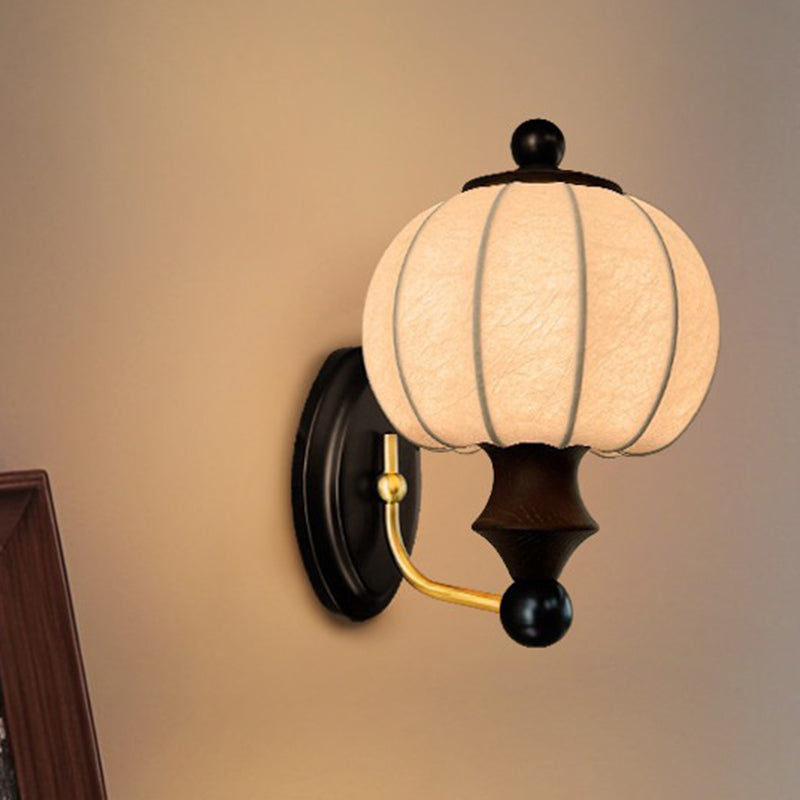 Oval Resin Iron Acrylic Fabric 1-Light Wall Sconce Lamp