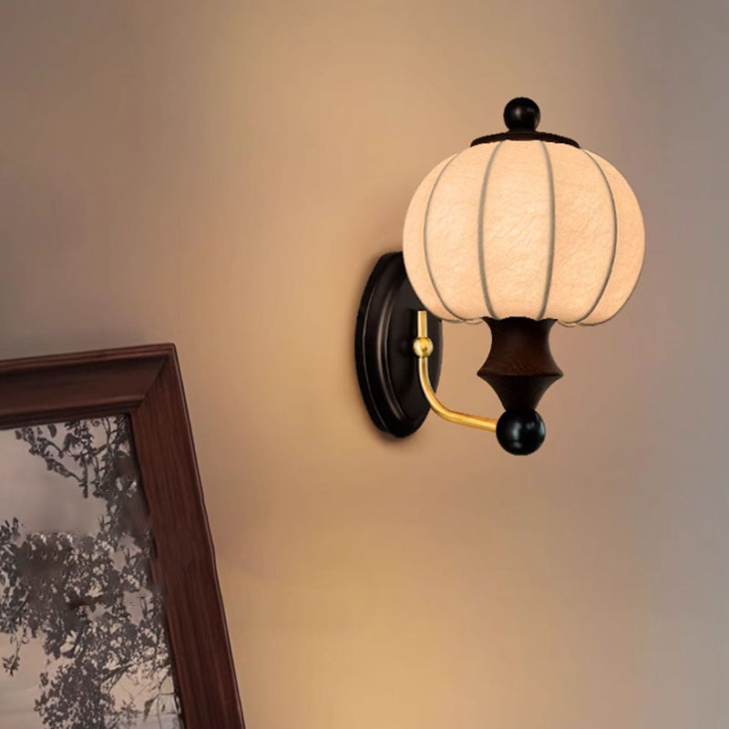 Oval Resin Iron Acrylic Fabric 1-Light Wall Sconce Lamp