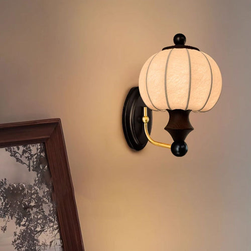 Oval Resin Iron Acrylic Fabric 1-Light Wall Sconce Lamp