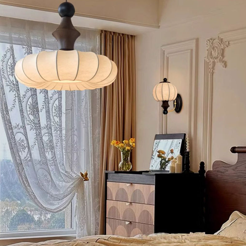 Oval Resin Iron Acrylic Fabric 1-Light Wall Sconce Lamp