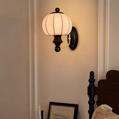 Oval Resin Iron Acrylic Fabric 1-Light Wall Sconce Lamp