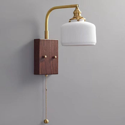 Round Trapezoidal Copper Ceramic 1-Light Wall Sconce Lamp