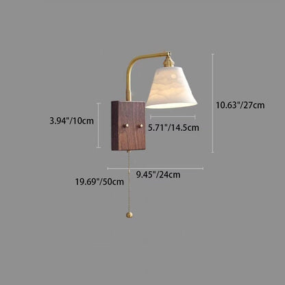 Round Trapezoidal Copper Ceramic 1-Light Wall Sconce Lamp