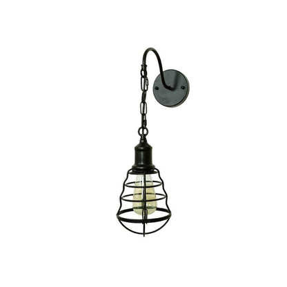 Simplicity Long Pole Round Iron 1-Light Wall Sconce Lamp