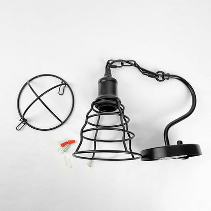 Simplicity Long Pole Round Iron 1-Light Wall Sconce Lamp