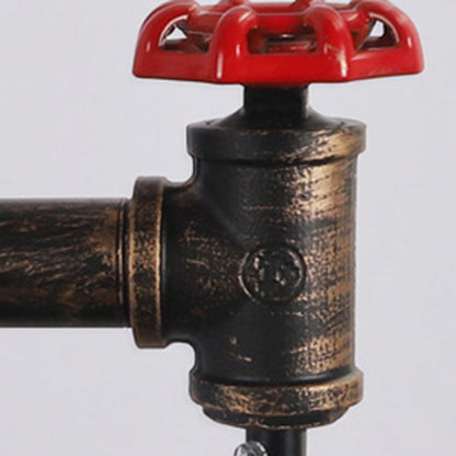 Water Pipe Round Plate Iron 1-Light Wall Sconce Lamp