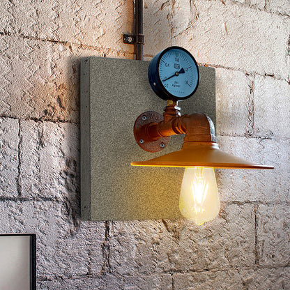 Industrial Water Tube Round Iron 1-Light Wall Sconce Lamp