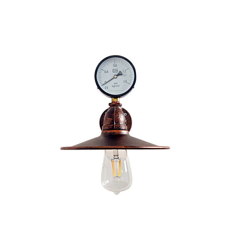 Industrial Water Tube Round Iron 1-Light Wall Sconce Lamp