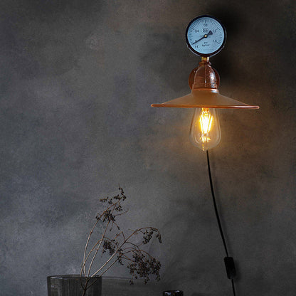 Industrial Water Tube Round Iron 1-Light Wall Sconce Lamp
