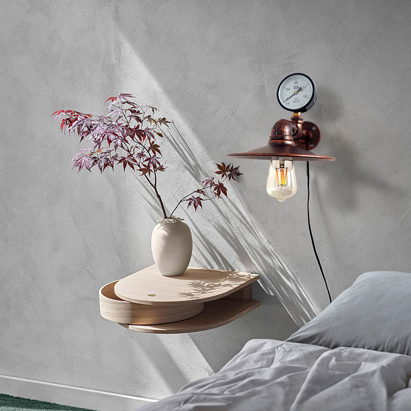 Industrial Water Tube Round Iron 1-Light Wall Sconce Lamp